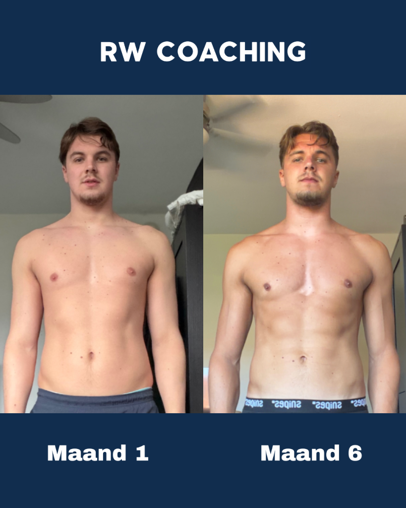 Jesse transformatie front maand 1 vs maand 6