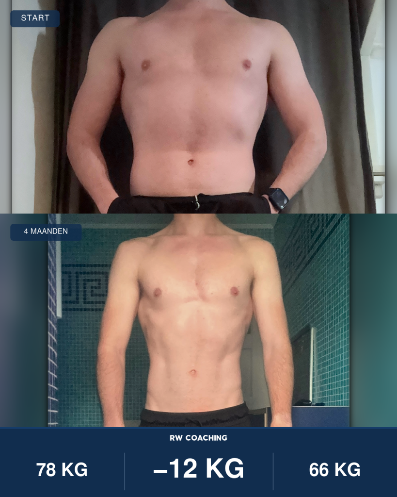 Stijn transformatie front start vs 4 maanden