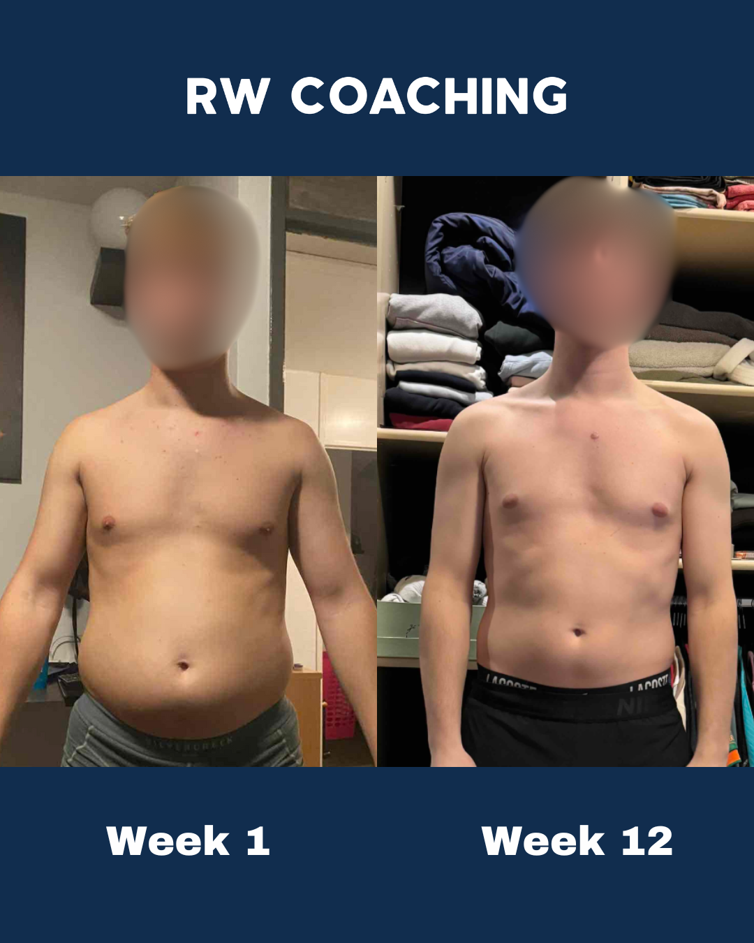 Bryan transformatie week 1 vs week 12