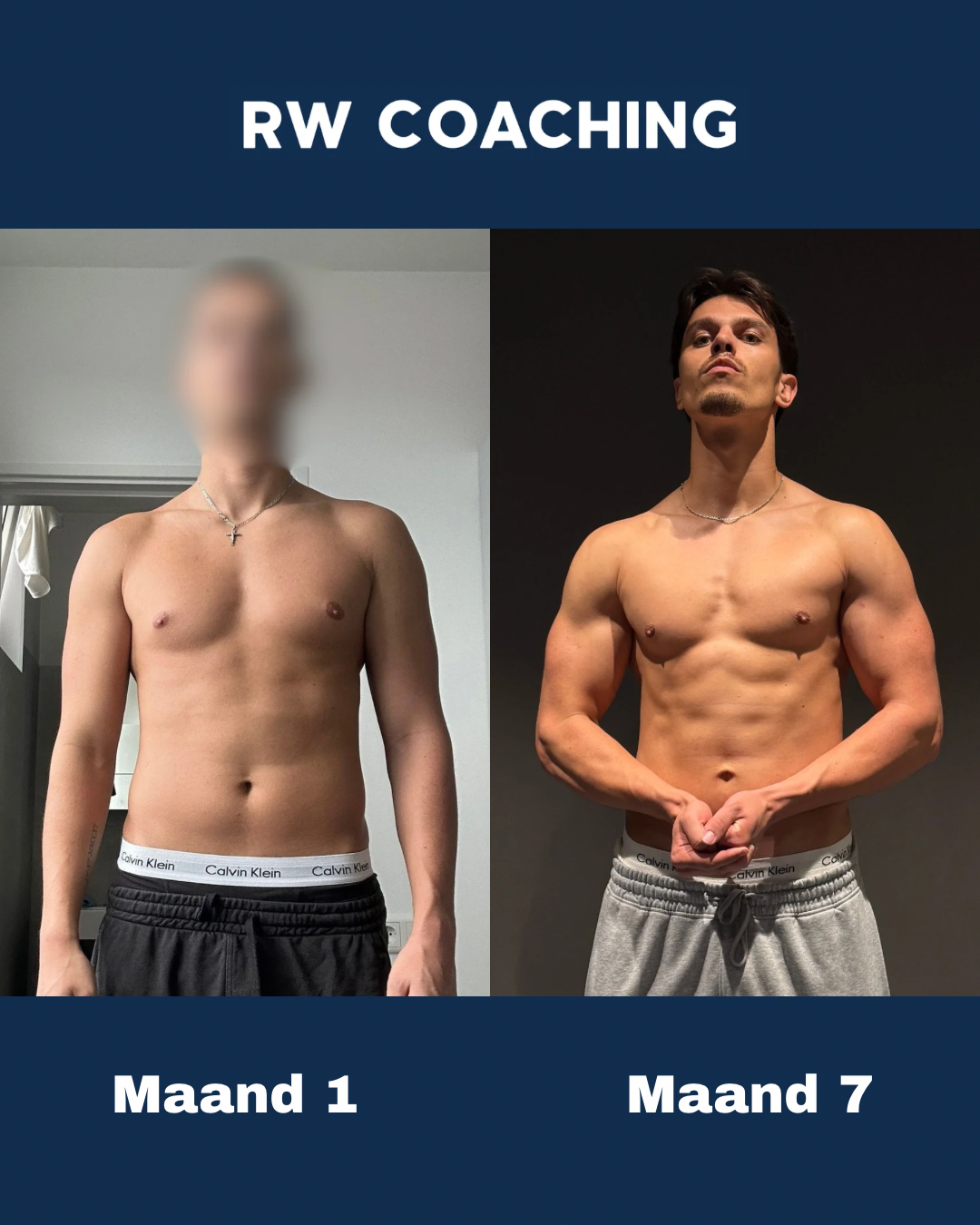 Djenahro transformatie maand 1 vs maand 7