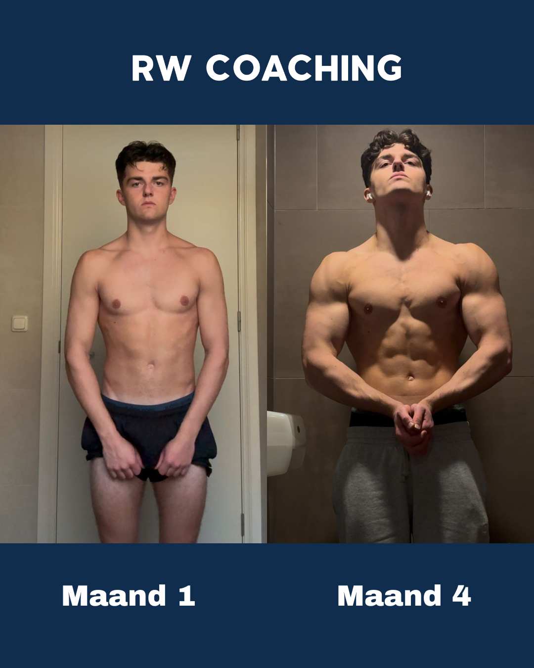 Jeppe transformatie front maand 1 vs maand 4