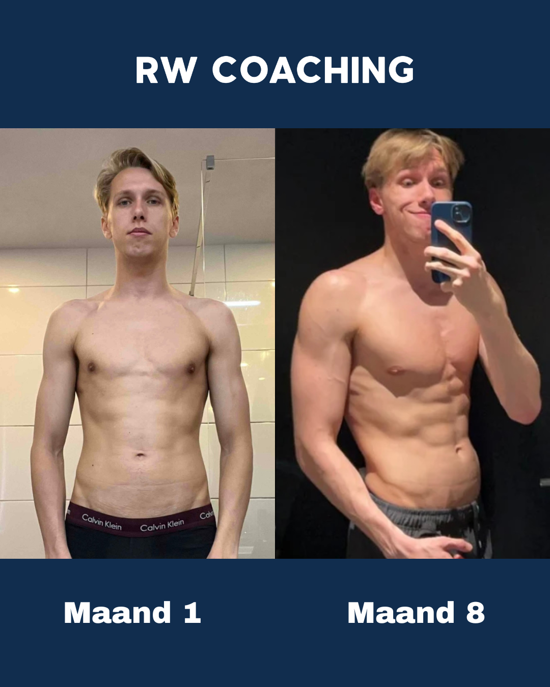 Thomas transformatie maand 1 vs maand 8